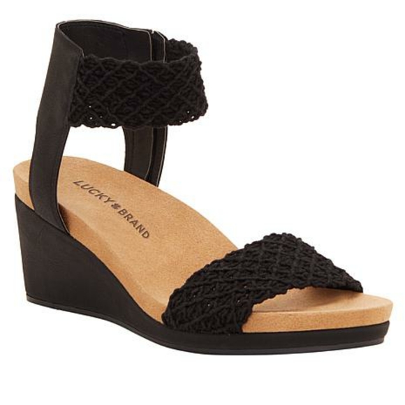 Lucky Brand Shoes - Lucky Brand Kierony Crocheted Fabric Wedge Sandal 